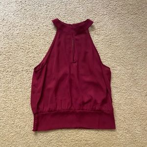 High neck cropped sleeveless top